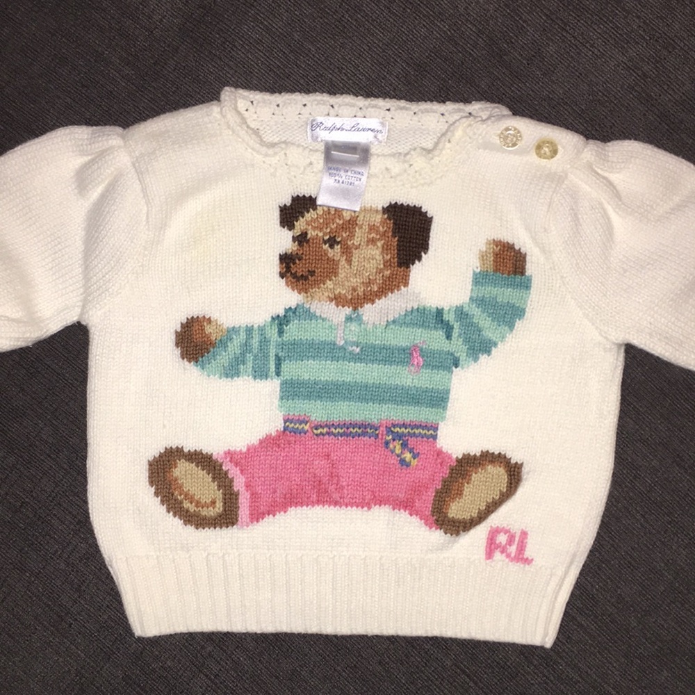 Itty bitty Ralph Lauren knit sweater size 3 months